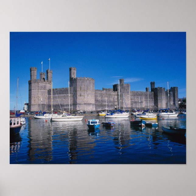 Caernarfon Castle, Gwynedd, Wales Poster (Front)