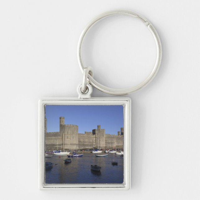 Caernarfon Castle, Gwynedd, Wales (RF) Key Ring (Front)