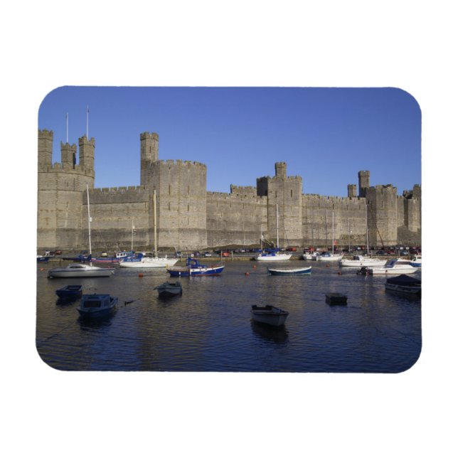Caernarfon Castle, Gwynedd, Wales (RF) Magnet (Horizontal)