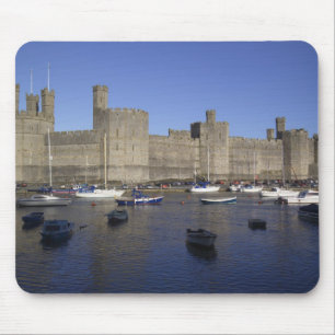 Caernarfon Castle, Gwynedd, Wales (RF) Mouse Mat