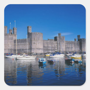 Caernarfon Castle, Gwynedd, Wales Square Sticker