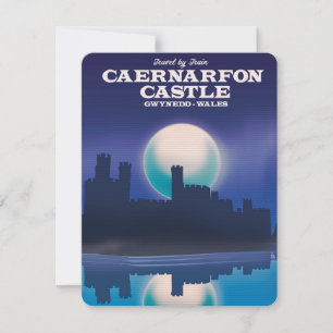 Caernarfon Castle, Gwynedd Wales travel poster