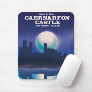 Caernarfon Castle, Gwynedd Wales travel poster Mouse Mat