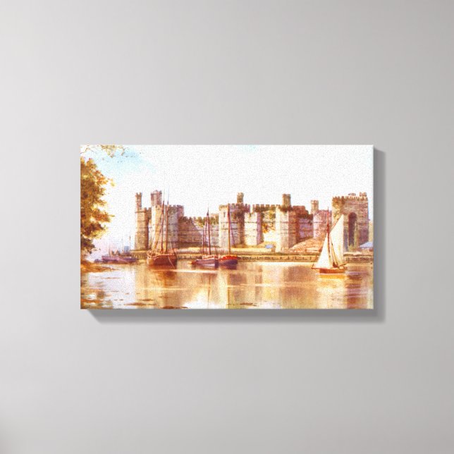 Caernarfon castle, Wales Canvas Print (Front)
