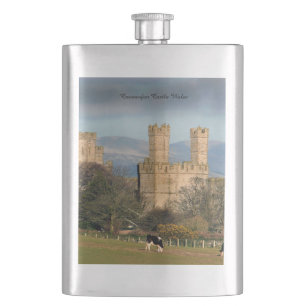 Caernarfon Castle Wales. Hip Flask