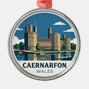 Caernarfon Castle Wales Metal Tree Decoration