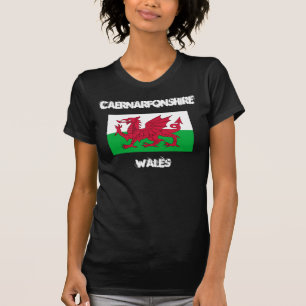 Caernarfonshire, Wales with Welsh flag T-Shirt