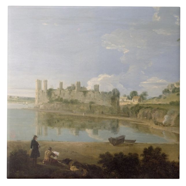 Caernarvon Castle, c.1745-50 (oil on canvas) Tile (Front)
