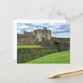 Caerphilly Castle in Wales Postcard