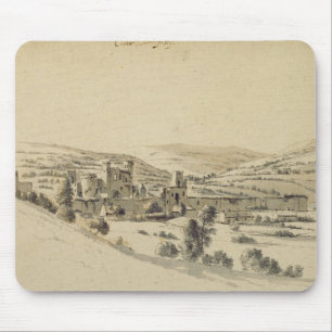 Caerphilly Castle (pen, ink and wash on paper) Mouse Mat