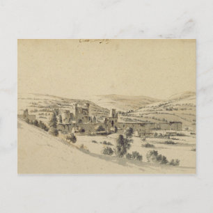 Caerphilly Castle (pen, ink and wash on paper) Postcard
