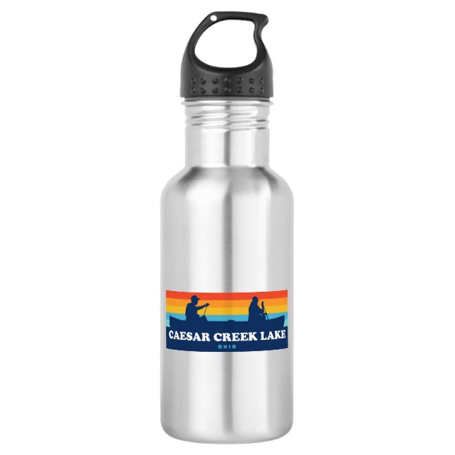 Caesar Creek Lake Ohio Canoe 532 Ml Water Bottle (Front)