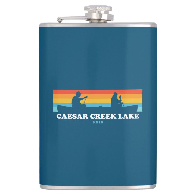 Caesar Creek Lake Ohio Canoe Hip Flask (Front)