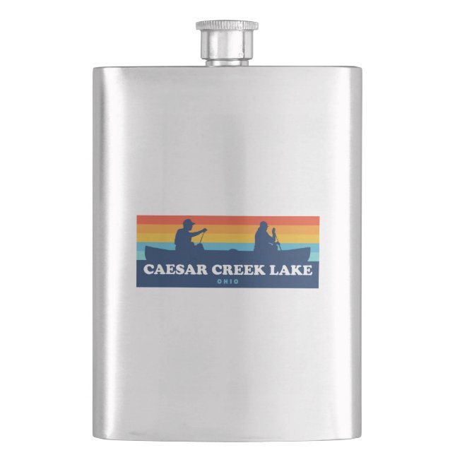 Caesar Creek Lake Ohio Canoe Hip Flask (Front)