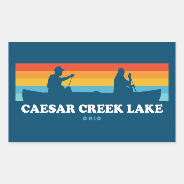 Caesar Creek Lake Ohio Canoe Rectangular Sticker (Front)
