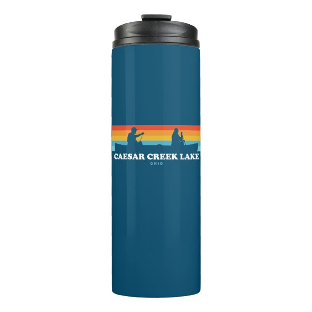Caesar Creek Lake Ohio Canoe Thermal Tumbler (Front)
