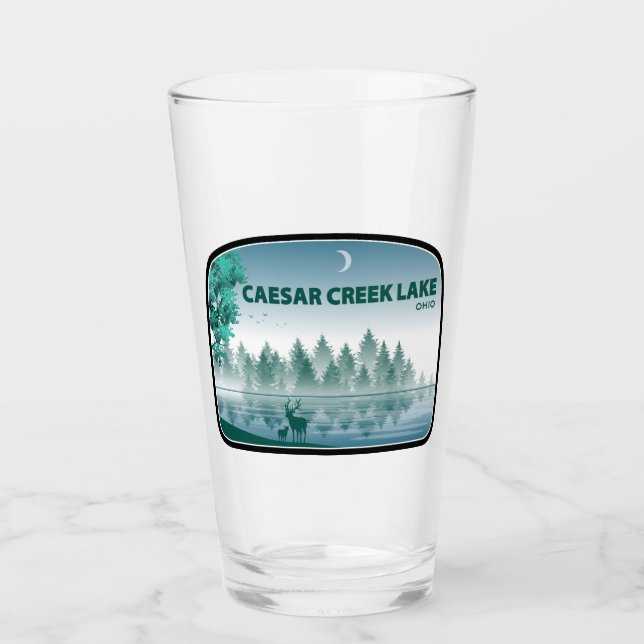 Caesar Creek Lake Ohio Deer Glass (Front)