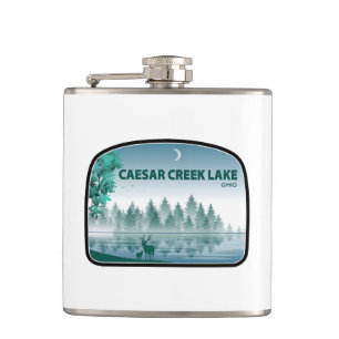 Caesar Creek Lake Ohio Deer Hip Flask