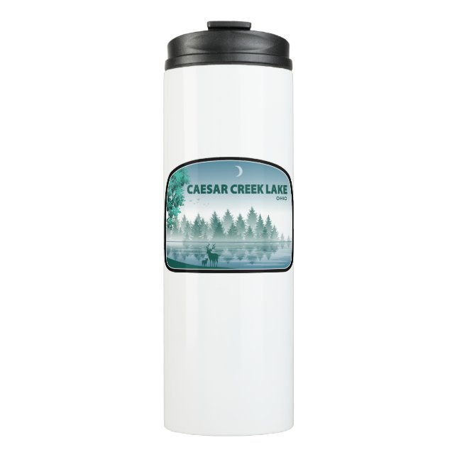 Caesar Creek Lake Ohio Deer Thermal Tumbler (Front)