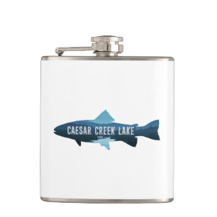 Caesar Creek Lake Ohio Fish Hip Flask