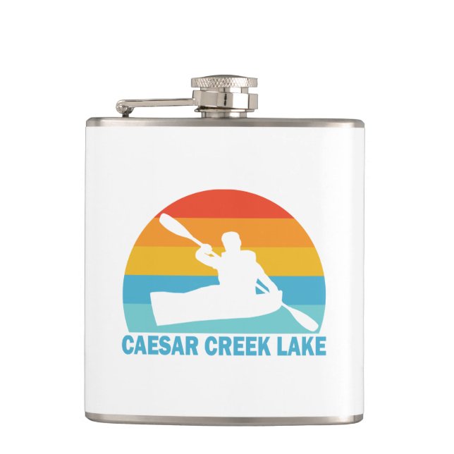 Caesar Creek Lake Ohio Kayak Hip Flask (Front)