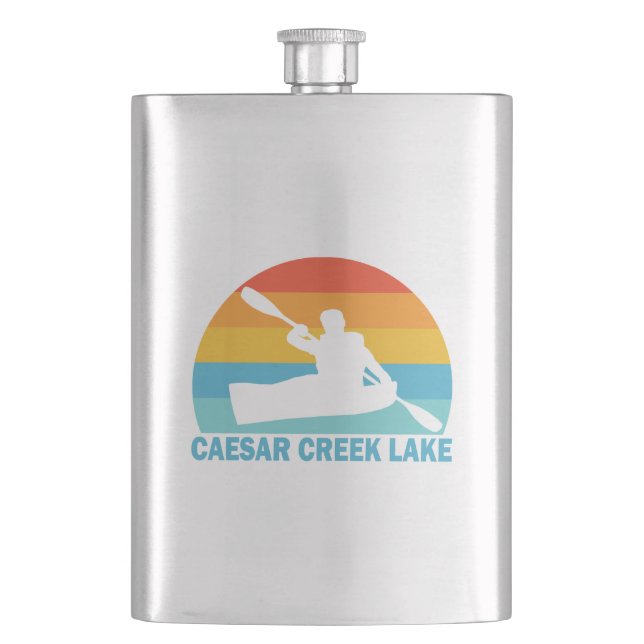 Caesar Creek Lake Ohio Kayak Hip Flask (Front)