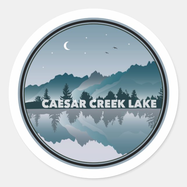 Caesar Creek Lake Ohio Reflection Classic Round Sticker (Front)