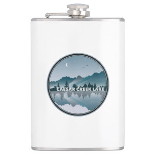 Caesar Creek Lake Ohio Reflection Hip Flask