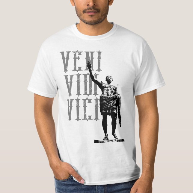 Caesar Motivational Quote Veni Vidi Vici Mens T-Shirt (Front)