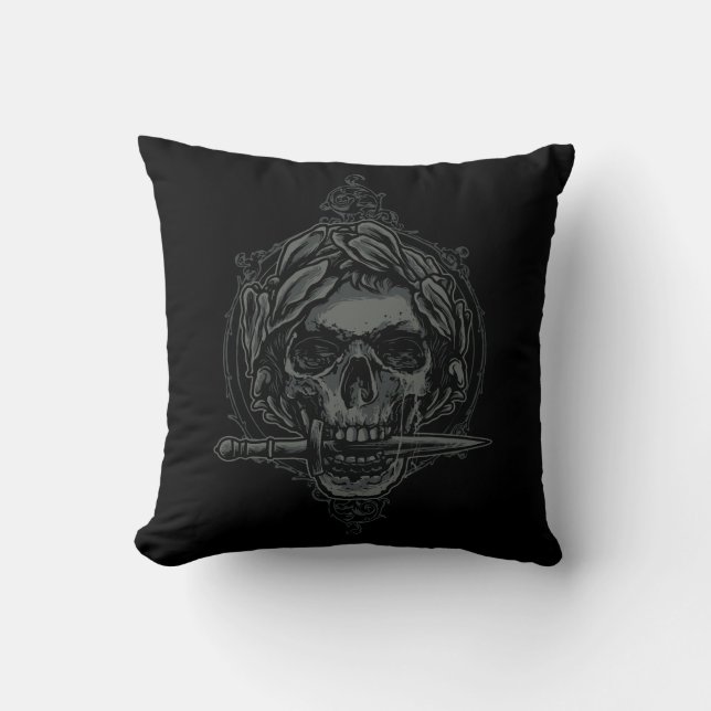 Caesar Skull With Knife Cushion (Front)