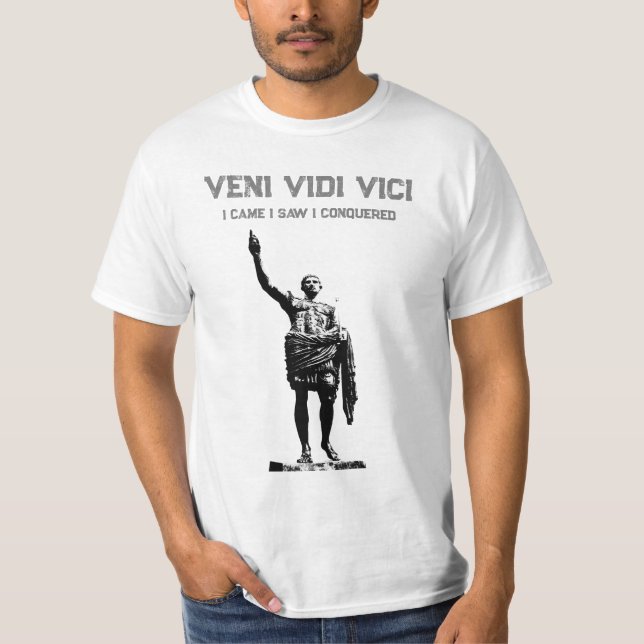 Caesar Veni Vidi Vici Motivational Quote Mens T-Shirt (Front)