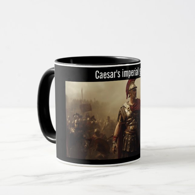 Caesar's imperial glory black mug (Front Left)