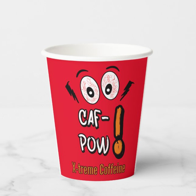 caf-pow funny mug paper cups (Front)