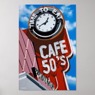 Cafe 50's Diner on Historic Route 66 Poster