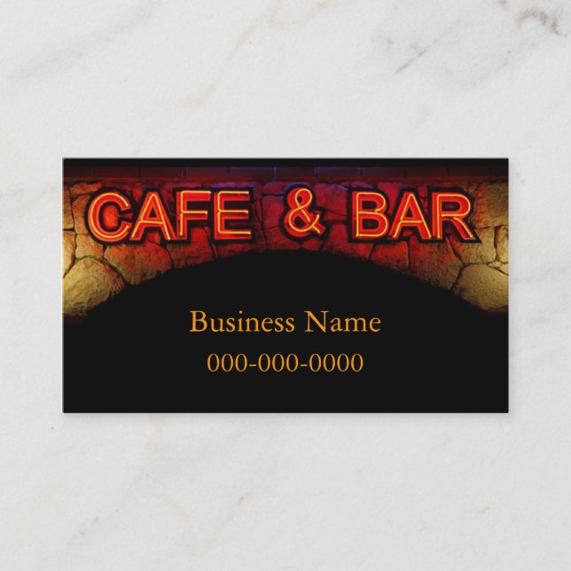 Cafe and Bar Business Card (Front)