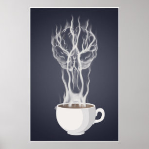 Cafe & Arterias Cerebrales Poster