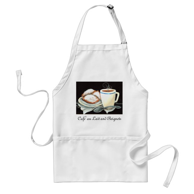Cafe' au Lait and Beignets Apron (Front)