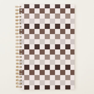 Cafe Au Lait checkerboard pattern Planner