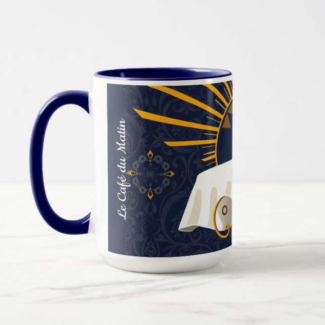 Café au Lait Deco Parisian Bistro Personalized Mug (Left)