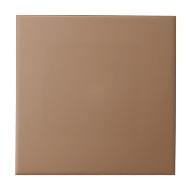 Café au lait Latte Coffee Brown Solid Colour Tile (Front)