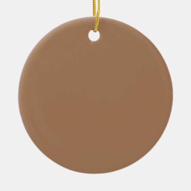 Café au lait (solid colour)  ceramic tree decoration (Front)
