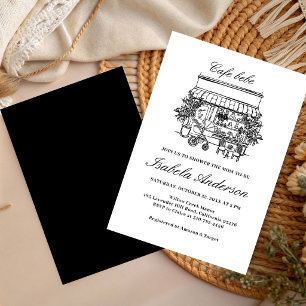 Cafe Baby Hand Drawn Italian Baby Shower  Invitation