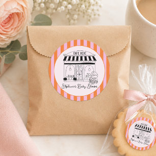 Café Baby Shower Paris Café Café Bébé Classic Round Sticker