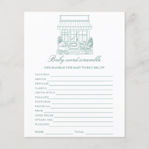 Cafe Baby shower Word Scramble game