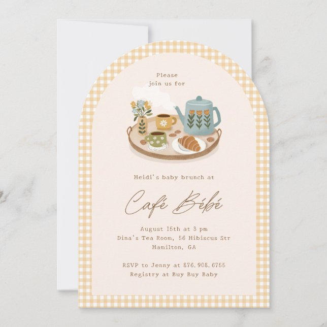 Café Bébé Baby Shower Coffee Theme Invitation (Front)