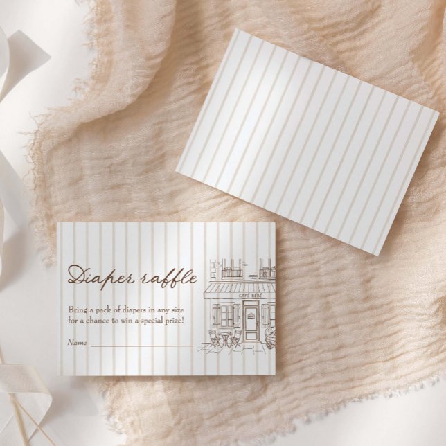 Cafe Bebe Baby Shower Diaper Raffle Enclosure Card (Creator Uploaded)