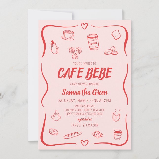 Cafe Bebe Baby Shower Invitation (Front)