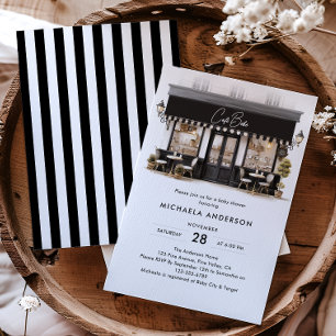 Café Bébé Black & White Paris Baby Shower Invitation