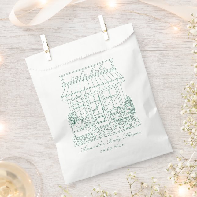Cafe Bebe Bonjour Baby Shower Favour Bags (Clipped)