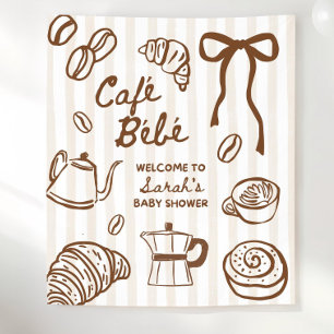 Cafe Bebe Coffee Baby Shower Party Backdrop, Baby  Tapestry